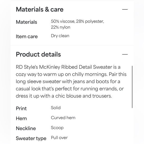 RD Style McKinley Ribbed Detail Sweater - Picture 4 of 8